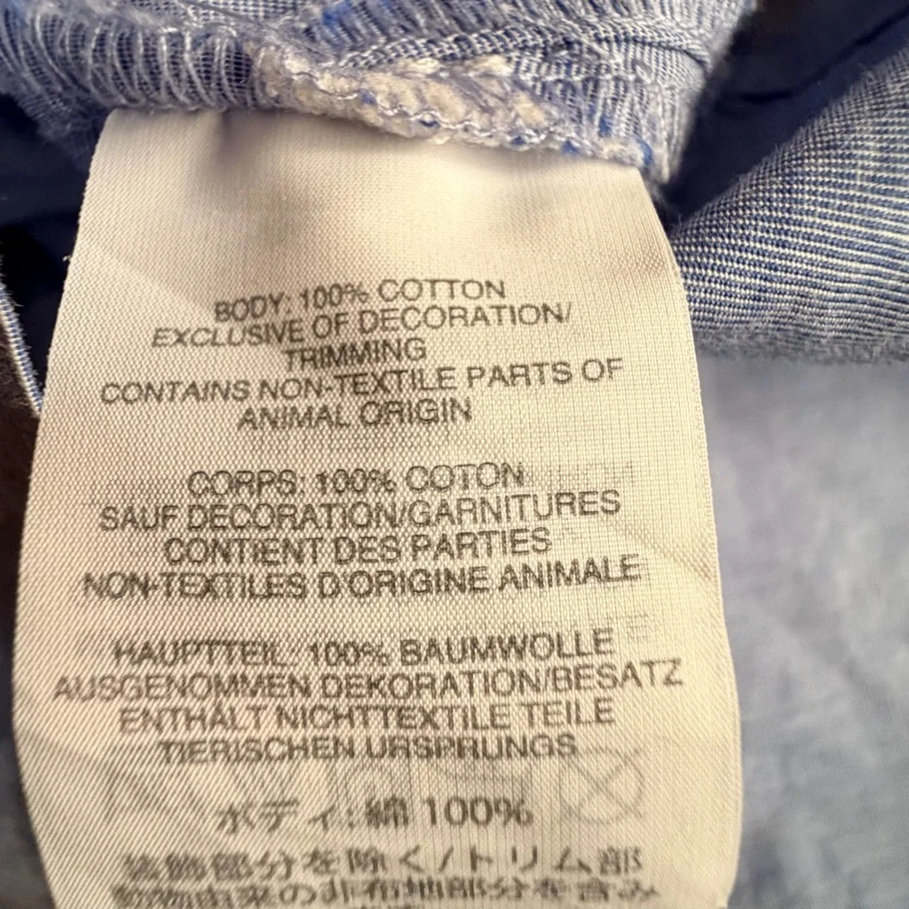 J. Crew Perfect Top With Embroidery In‎ Blue-Sz Small
